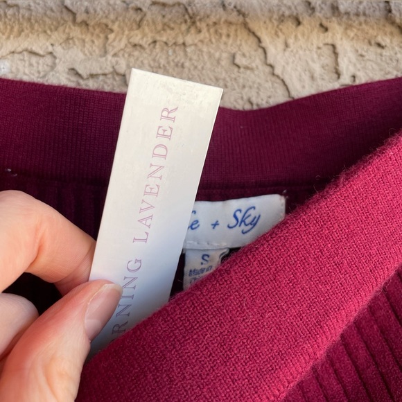 MORNING LAVENDER She + Sky Isabella Ribbed Knit Burgundy Sweater Midi Skirt - Picture 7 of 9